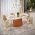Conjunto Sala de Jantar Mesa Lótus Tampo Orgânico 218x108cm Off White c/6 Cadeira Moscou Linho Bege - comprar online