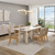 Conjunto Sala de Jantar Mesa Leila 1,80mx1,00m Off White c/6 Cadeira Tabata Linho Bege