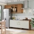 Cozinha Modulada Apê 280cm 9 Portas 2 Gavetas com Vidro Reflecta Ônyx Nature/Nature/Areia Spazio Móveis