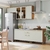 Cozinha Modulada Apê 280cm 9 Portas 2 Gavetas com Vidro Reflecta Ônyx Nature/Areia Spazio Móveis