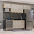 Cozinha Compacta Isadora 4 Peças 8 Portas 2 Gavetas com Tampo Avelã/Mocca Laca