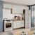 Cozinha Modulada Compacta Apê 280cm 8 Portas 2 Gavetas com Tampo Ônyx Nature/Areia Spazio Móveis