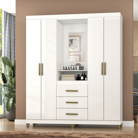 Guarda Roupa Vicente 4 Portas 3 Gavetas - comprar online