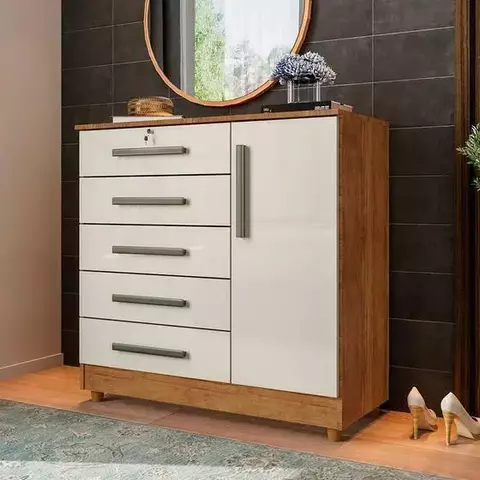 Cômoda para Quarto 1 Porta 5 Gavetas Vicente - comprar online