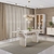 Mesa de Jantar 170cm Tampo de Vidro Sarah Off White
