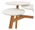 Mesa Lateral Cloe 3 Tampos Redonda Amêndoa/Off White - Artecasa