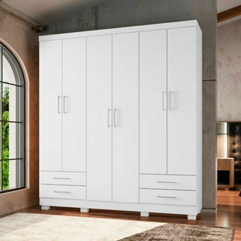 Guarda Roupa Casal 6 Portas 4 Gavetas Velar - comprar online