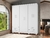 Guarda Roupa Casal 6 Portas 4 Gavetas Velar Branco