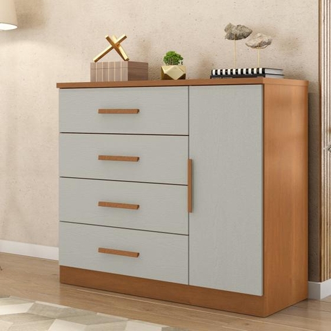 Cômoda Sapateira Ginna 1 Porta e 4 Gavetas 115cm - comprar online