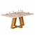 Mesa de Jantar Celena 170cm Tampo Chanfrado Curvo Para 4 Lugares Cedro/Quartzo