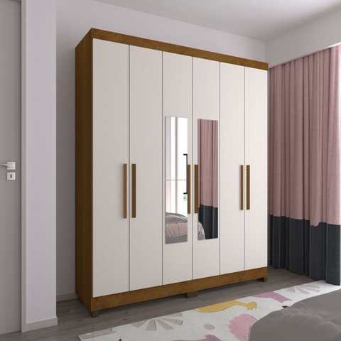 Guarda Roupa Budapeste 6 Portas 2 Gavetas - Espelho Opcional - comprar online