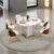 Conjunto Mesa de Jantar Elena 1,36m Orgânica Off White c/ 6 Cadeiras Moscou Boucle Terracota Espresso Móveis