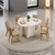 Conjunto Mesa de Jantar Elena 1,36m Orgânica c/ 6 Cadeiras Tabata Off White