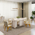 Conjunto Sala de Jantar Mesa Berlim 218cm Tampo Orgânico Off White c/8 Cadeiras Tabata Linho Neve