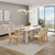 Conjunto Sala de Jantar Mesa Leila 1,80mx1,00m Off White c/6 Cadeira Tabata Linho Neve