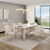 Conjunto Sala de Jantar Mesa Leila 1,80mx1,00m Off White c/6 Cadeira Moscou Boucle Pérola