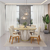 Conjunto Sala de Jantar Mesa Orgânica 136cm Caroline Off White/Dourado c/6 Cadeira Tabata Linho