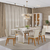 Conjunto Sala de Jantar Mesa Sarah 180cm Tampo de Vidro Off White c/6 Cadeiras Tabata Linho Neve