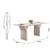 Conjunto Sala de Jantar Mesa Sarah 180cm Tampo de Vidro Off White c/6 Cadeiras Moscou Linho Bege na internet