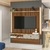 Painel Home Miami Ripado com Nicho para TV até 65 Polegadas com LED Freijó/Off White