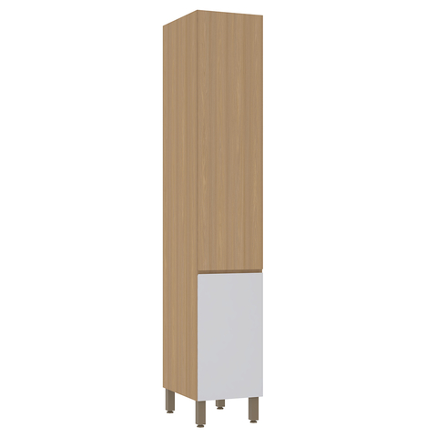 Paneleiro Simples 40cm 2 Portas Silver Freijó/Freijó Brasil/Cinza Cristal - comprar online