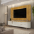 Bancada com Painel Selena para TV até 75 Polegadas Decoração em Tubos de LED Bali/Cedro