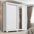 Guarda Roupa Platinum 2 Portas de Correr 4 Gavetas com Espelho Branco Absoluto