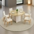 Conjunto Mesa de Jantar Elena 1,36m Orgânica c/ 6 Cadeiras Tabata Dourada/Off White - comprar online