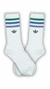 Media Caña Edición Limitada Marca Adidas base Blanca 3 lineas Azul, Verde y Violeta ST - CSK