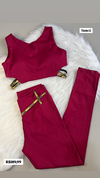 Conjunto com detalhes em fita com gliter