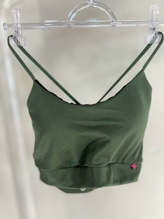 TOP TRANÇADO COSTAS ABERTA , VERDE MILITAR - comprar online