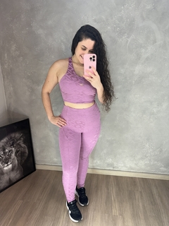 Conjunto de calça texturizado no poliamida premium