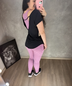 Blusinha no poliamida com decote nas costas - Bellona moda fitness 