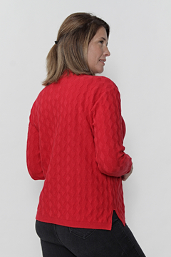 PULLOVER BASE MANGA LARGA TODO ROMBOS AL TONO 4903