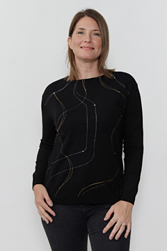 Pullover base pintado glitter art 4930 en internet