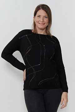 Pullover base pintado glitter art 4930