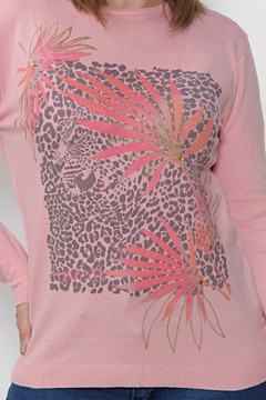 PULLOVER BASE MANGA LARGA SUBLIMADO TIGRE CENTRAL CON FLORES 4933 en internet