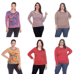 Pack x 12 remeras en curva LANILLA talle comun - tienda online