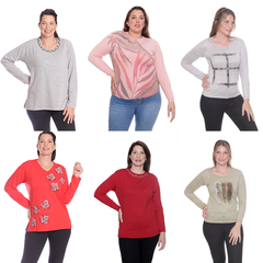 Pack x 10 remeras en curva LANILLA talle grande - Nouvelle Factory