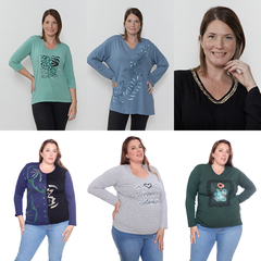 Pack x 10 remeras en curva MODAL talle grande - tienda online