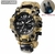 Relógio SHIYUNME eletrônico masculino estilo G, camuflagem, militar, ao ar livre, esportes, impermeável, bússola, led, quartzo, display duplo na internet
