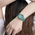 Relógio feminino NAVIFORCE verde pulseira couro resistente a água ocasião festas lazer sol praia noite atividade ao ar livre - loja online