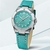 Relógio feminino NAVIFORCE verde pulseira couro resistente a água ocasião festas lazer sol praia noite atividade ao ar livre - comprar online