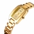 Relógio SKMEI impermeável para senhoras, elegante e elegante, conjunto de diamantes, quadrado dourado, pulseira de aço pequena e delicada