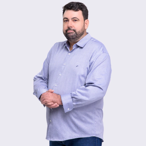 Camisa Masculina Plus Size - Azul Claro
