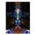 Quadro Decorativo em Canvas Moldura Filete Flor de Deus Azul Riaguamar