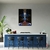 Quadro Decorativo em Canvas Moldura Filete Flor de Deus Azul Riaguamar - comprar online