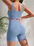 SHEIN Sport Studio Conjunto Esportivo Feminino com Cintura Ampla de Malha Canelada - comprar online