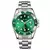 Relógio masculino verde água fantasma calendário relógio high end simples moda aço inoxidável estudante esportes relógio