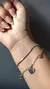 Pulseira Dupla Romântica Coração e Pedras